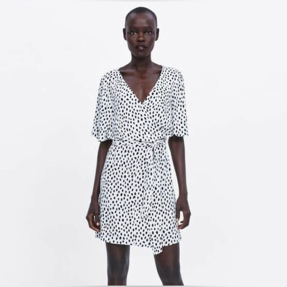 Zara Tied Polka Dot Dress Size M